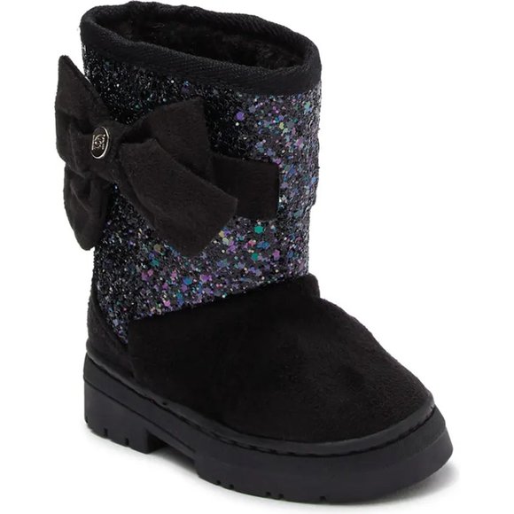 bebe Girls Glitter Winter Boots | Size 5 Toddler | Bow | Warm & Cozy | NIB - Picture 2 of 5
